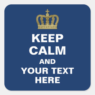 Golden Royal Crown II + your backgr & ideas Quadratischer Aufkleber