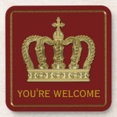 Golden Royal Crown II + your backgr & ideas Untersetzer (Vorderseite)