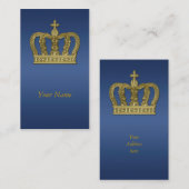 Golden Royal Crown II + your backgr & ideas Visitenkarte (Vorne/Hinten)
