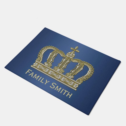 Golden Royal Crown III + Ihr Backgr. Ideen Fußmatte (Schrägansicht)