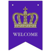 Golden Royal Crown III + Ihr Backgr. Ideen Wimpelkette (Dritte Fahne)