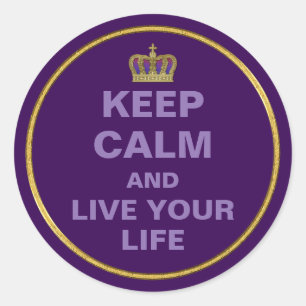 Golden Royal Crown IV + Ihr Backgr. Ideen Runder Aufkleber