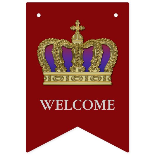 Golden Royal Crown IV + Ihr Backgr. Ideen Wimpelkette (Erste Fahne)