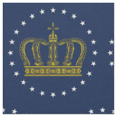 Golden Royal Crown & Stars + Ihr Backgr. Ideen Stoff (Nahaufnahme)