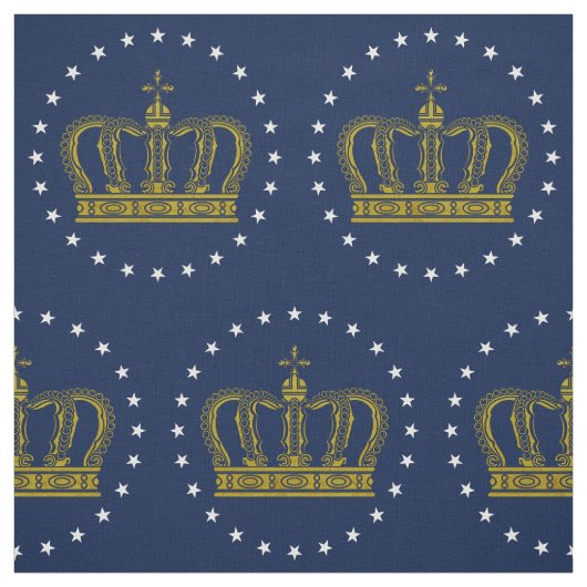 Golden Royal Crown & Stars + Ihr Backgr. Ideen Stoff (Muster)