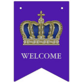 Golden Royal Crown V + Ihr Backgr. Ideen Wimpelkette (Dritte Fahne)