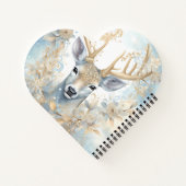 Golden Royal Deer Spiral Notebook - Winter elegant Notizblock (Rückseite)