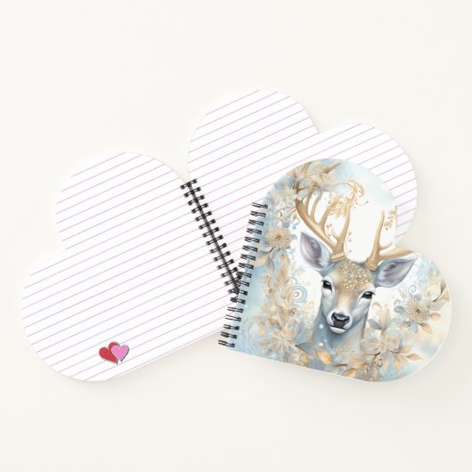Golden Royal Deer Spiral Notebook - Winter elegant Notizblock (Innenseite)