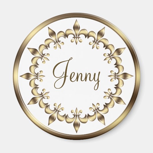 Golden Royal Gradient Element. Fleur-de-Lis. Magnet (Vorne)