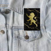 Golden Royal Lion Black Marble Button (Insitu)