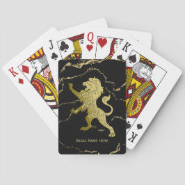Golden Royal Lion Black Marble Personal Spielkarten