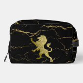 Golden Royal Lion Black Marble Waschbeutel (Rückseite)