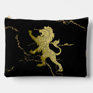 Golden Royal Lion Black Marble Zubehörtasche