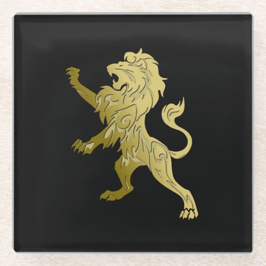 Golden Royal Lion Glasuntersetzer (Vorderseite)