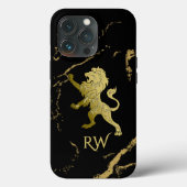 Golden Royal Lion Monogram Case-Mate iPhone Hülle (Rückseite)