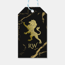 Golden Royal Lion Monogram Geschenkanhänger