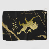 Golden Royal Lion Monogram Golfhandtuch (Horizontal)
