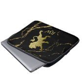 Golden Royal Lion Monogram Laptopschutzhülle (Vorne Knopf)