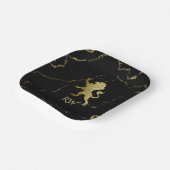 Golden Royal Lion Monogram Pappteller (Gewinkelt)