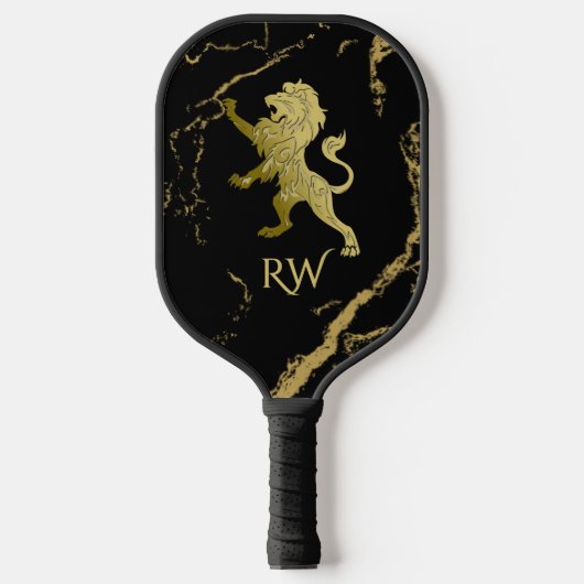 Golden Royal Lion Monogram Pickleball Schläger (Vorderseite)