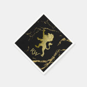 Golden Royal Lion Monogram Serviette (Ecke)