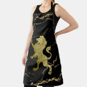 Golden Royal Lion on Black and Gold Marble Schürze (InSitu)