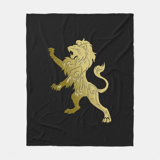 Golden Royal Lion on Black Fleecedecke (Vorderseite)