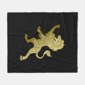 Golden Royal Lion on Black  Fleecedecke (Vorderseite (Horizontal))