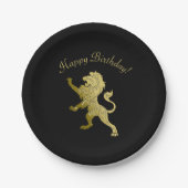 Golden Royal Lion on Black Pappteller (Vorderseite)