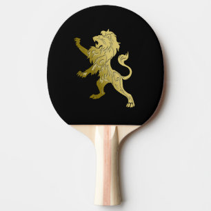 Golden Royal Lion on Black Tischtennis Schläger