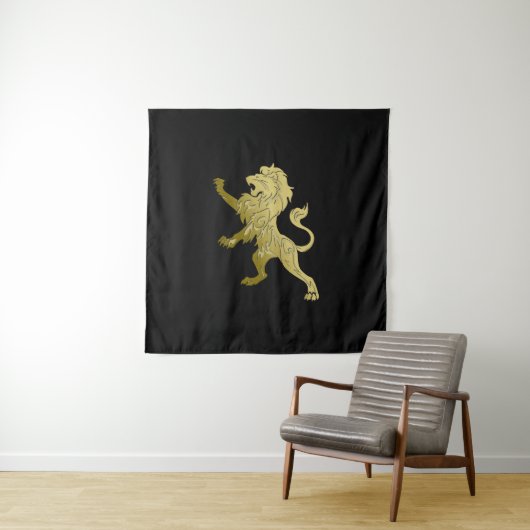 Golden Royal Lion on Black Wandteppich (Beispiel)