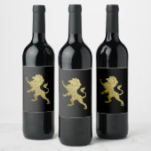 Golden Royal Lion on Black Weinetikett (Flaschen)