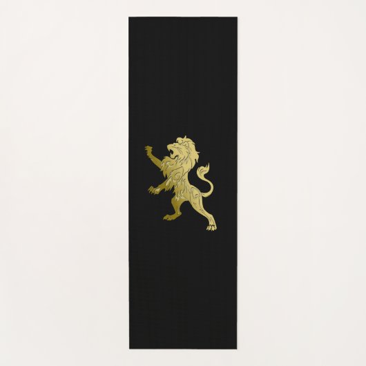Golden Royal Lion on Black Yogamatte (Vorderseite)