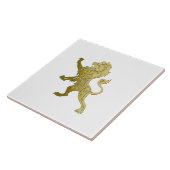 Golden Royal Lion on White Keramik Tile Fliese (Seite)