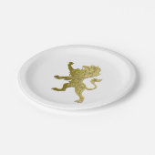 Golden Royal Lion Pappteller (Schrägansicht)
