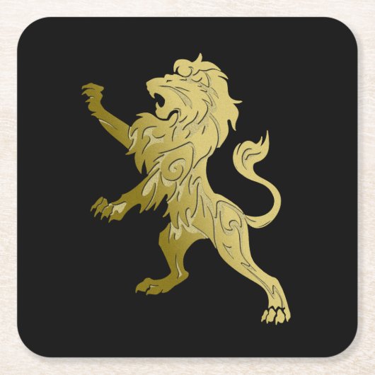 Golden Royal Lion Rechteckiger Pappuntersetzer (Vorderseite)