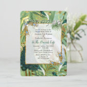 Golden Royal Peacock Feathers Einladung (Stehend Vorderseite)