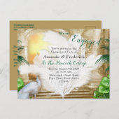 Golden Royal Peacock Feathers Einladungspostkarte (Vorne/Hinten)