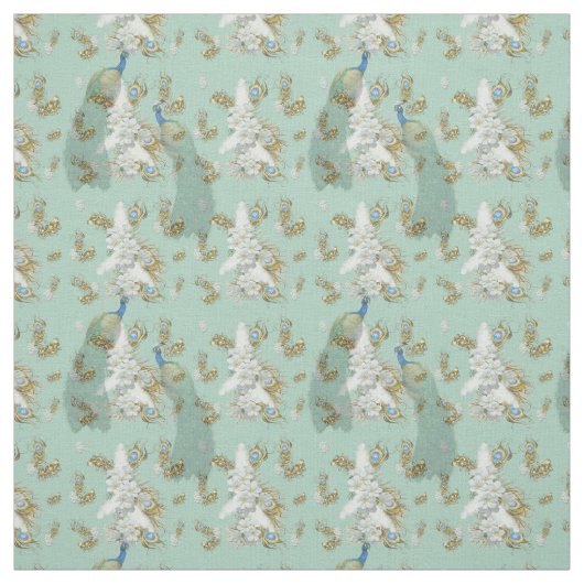 Golden Royal Peacock Feathers Stoff (Muster)