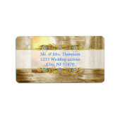 Golden Royal Peacock Tempel Adressaufkleber (Vorne)