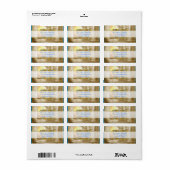 Golden Royal Peacock Tempel Adressaufkleber (Vorne)