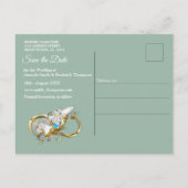 Golden Royal Peacock Tempel Ankündigungspostkarte (Rückseite)