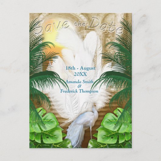 Golden Royal Peacock Tempel Ankündigungspostkarte (Vorderseite)