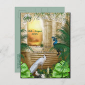 Golden Royal Peacock Tempel Ankündigungspostkarte (Vorne/Hinten)