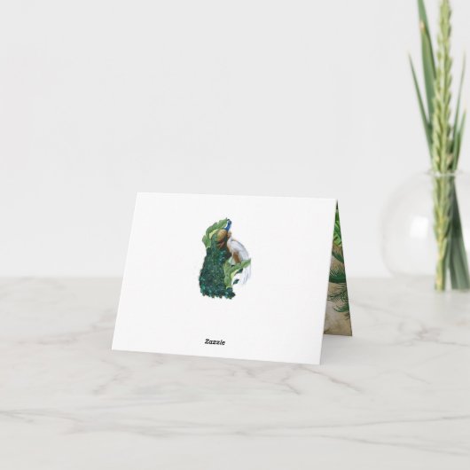 Golden Royal Peacock Tempel Dankeskarte (Rückseite)