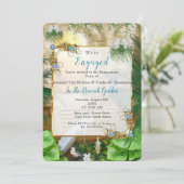 Golden Royal Peacock Tempel Einladung (Stehend Vorderseite)