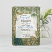 Golden Royal Peacock Tempel Einladung (Stehend Vorderseite)