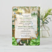 Golden Royal Peacock Tempel Einladung (Stehend Vorderseite)