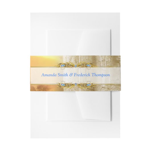 Golden Royal Peacock Tempel Einladungsbanderole (Vorderseite Beispiel)