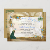 Golden Royal Peacock Tempel Einladungspostkarte (Vorne/Hinten)